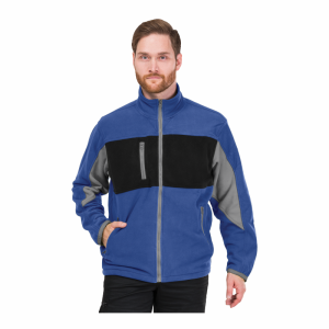 Bluza polarowa robocza trójkolorowa, bluza ochronna, niebiesko-czarno-szary LH-FMN-P Leber&Hollman unisex S-3XL