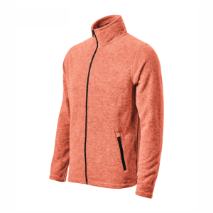 Bluza polarowa męska z elementami kontrastowymi mikro polar z recyklingu na zamek SHIFT 852 sunset  melanż
