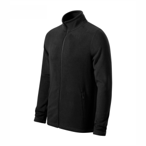 Bluza polarowa męska z elementami kontrastowymi mikro polar z recyklingu na zamek SHIFT 852 czarna