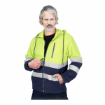 Bluza Polar Robocza Ochronna Ostrzegawcza Z Pasami Odblaskowymi z kapturem POLSTRIP HD Reis żółto-granatowa