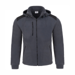 Bluza polarowa z kapturem męska z wykończeniem antypilingowym o gramaturze 360g FLRA 340 BUS HOOD  -  graphite/black