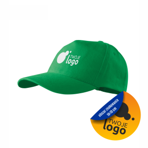 Czapka Z Daszkiem Letnia Bawełniana Malfini Adler  5P 307 Zieleń Trawy Z Jednokolorowym Nadrukiem Logo