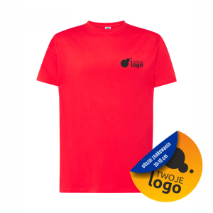 Koszulka Bawełniana JHK 150g Z Dowolnym Nadrukiem Małym Jednokolorowym warm red