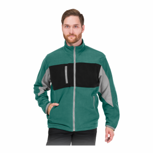 Bluza polarowa robocza trójkolorowa, bluza ochronna, zielono-czarno-szary LH-FMN-P Leber&Hollman unisex S-3XL