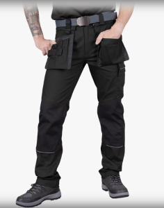 Spodnie robocze ochronne do pasa Hollander BB z dodatkowymi kieszeniami gramatura 270g czarny