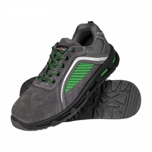 Półbuty ochronne buty bezpieczne zamszowe ATOMIC S1 szaro-zielone Reis