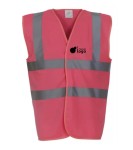 Kamizelka Odblaskowa Robocza Ostrzegawcza Yoko Z Jednokolorowym Nadrukiem Małym Jasnoróżowa