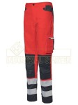 Spodnie robocze odblaskowe męskie ostrzegawcze HV STRETCH Industrial Starter czerwono-szare