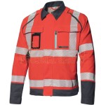 Bluza robocza odblaskowa męska ostrzegawcza HV STRETCH Industrial Starter czerwono-szara  