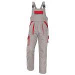 Spodnie ogrodniczki robocze Max męskie bawełniane Cerva szaro-czerwone