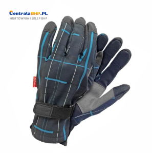 Rękawice Ocieplane Damskie Robocze RSKICHECK Reis Granatowo-Czarno-Szare Opakowanie Zbiorcze 12 Par 