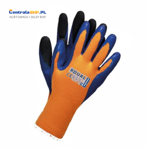 Rękawice Ocieplane Robocze Męskie RDUAL Reis Pomarańczowo - Niebiesko - Czarne Opakowanie Zbiorcze 12 Par 