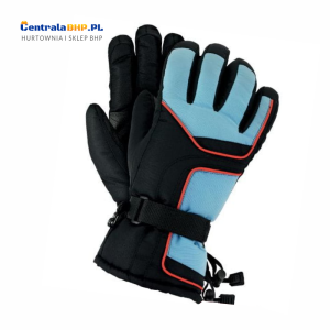 Rękawice Ocieplane Robocze Narciarskie Męskie RSKIRBIS Reis Niebiesko - Czarne Opakowanie Zbiorcze 6 Par 