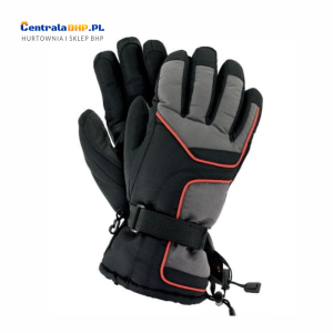 Rękawice Ocieplane Robocze Narciarskie RSKIRBIS Reis Szaro - Czarne Opakowanie Zbiorcze 6 Par 