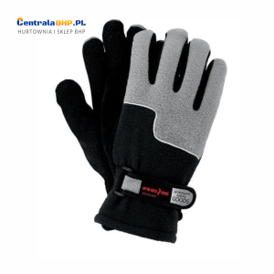 Rękawice Ocieplane Robocze Polarowe Męskie RPOLTRIP Reis Grafitowo - Szaro - Czarny Opakowanie Zbiorcze 12 Par 