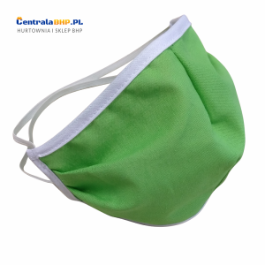 Maska bawełniana maseczka jednowarstwowa wielokrotnego użytku uniwersalna KIS zielona