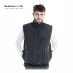 Bezrękawnik Kormoran Z Kieszeniami Męski Czarny Kamizelka Ocieplana Jesień/Zima Reis