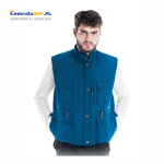 Bezrękawnik Kormoran Z Kieszeniami Męski Niebieski Kamizelka Ocieplana Jesień/Zima Reis