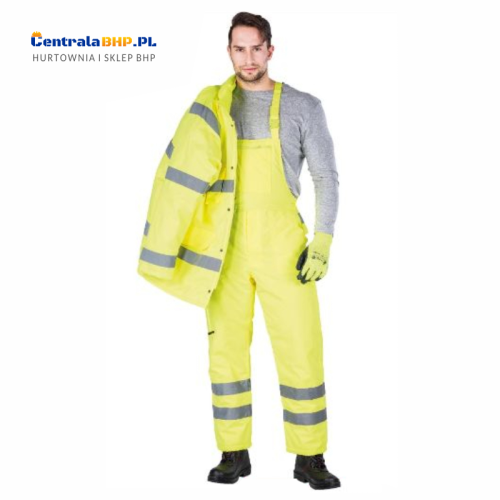 Spodnie Robocze Ogrodniczki Zimowe Męskie Ocieplane S-VIS Reis Żółte.png