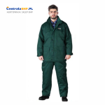 Ubranie Robocze Męskie Ocieplane UMO LONG Kurtka Zimowa Długa + Spodnie Ogrodniczki Ocieplane Reis Zielony