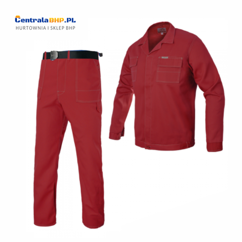 Ubranie Robocze Ochronne Comfort Bluza + Spodnie Do Pasa ArtMaster Czerwone.png