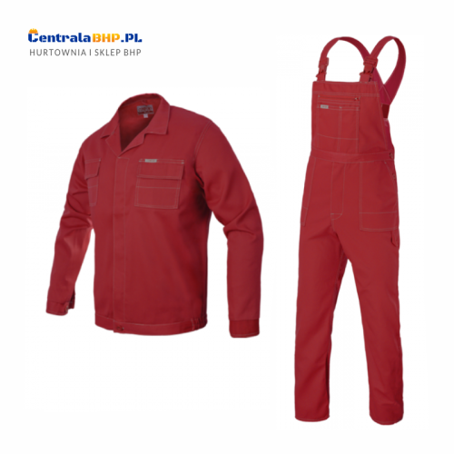 Ubranie Robocze Ochronne Comfort Bluza + Spodnie Ogrodniczki ArtMaster Czerwone.png