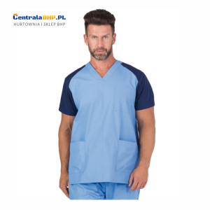 Bluza medyczna z krótkim rękawem robocza ochronna męska TUTTI niebieska Reis