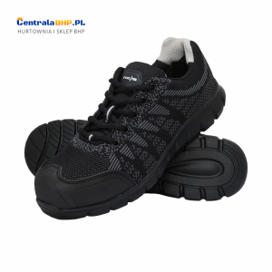 Półbuty ochronne z noskiem z materiału tekstylnego BRMOON czarno-szare Reis