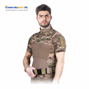 Elastyczna koszulka z krótkim rękawem Tactical Guard t-shirt moro ochrona taktyczna męska Reis