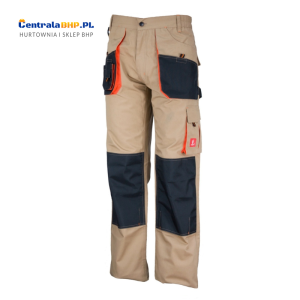Spodnie robocze do pasa męskie URG - C Urgent beżowe z wzmocnieniami 