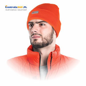 Czapka zimowa ochronna ocieplana CZVIS Reis pomarańczowa