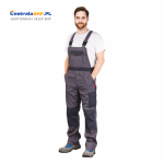 Spodnie robocze ogrodniczki ochronne męskie BOMULL-B szaro-ciemnoszare