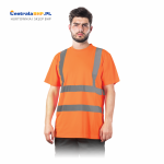 Koszulka robocza odblaskowa męska ostrzegawcza TSROUTE Reis pomarańczowa
