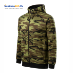Bluza męska bawełniana z kapturem rozpinana 300g CAMO Zipper C19 camouflage green