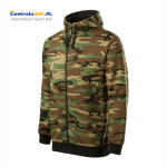 Bluza męska bawełniana z kapturem rozpinana 300g CAMO Zipper C19 camouflage brown