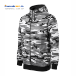 Bluza męska bawełniana z kapturem rozpinana 300g CAMO Zipper C19 camouflage gray 