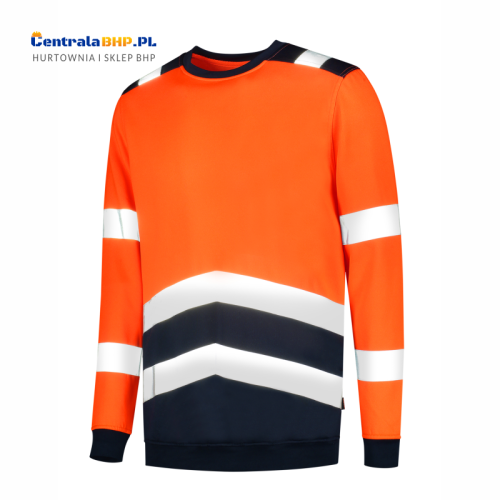 bluza unisex sweater high vis bicolor t40  fluorescencyjny pomarańczowy a.png