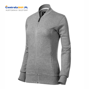 Bluza bawełniana damska taliowana BOMBER 454 ciemnyszary melanż 320g Adler Malfini