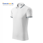 Koszulka polo reklamowa męska z kontrastowym paskiem URBAN 219 Adler Malfini biały 