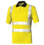 Koszulka polo męska robocza ostrzegawcza z odblaskami BASIC Industrial Starter żółta