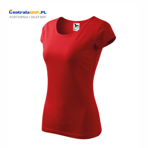 Koszulka T-shirt Damska Bawełniana Robocza Pod Nadruk Malfini Adler Pure Model 122 Gramatura 150g Czerwona