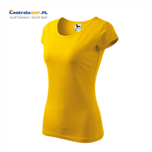Koszulka T-shirt Damska Bawełniana Robocza Pod Nadruk Malfini Adler Pure Model 122 Gramatura 150g Żółta