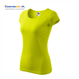 Koszulka T-shirt Damska Bawełniana Robocza Pod Nadruk Malfini Adler Pure Model 122 Gramatura 150g Limetka