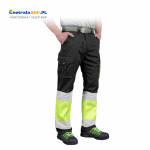 Elastyczne spodnie ochronne do pasa BAX czarno-żółte Reis 