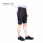 Spodenki damskie Spodnie ochronne do pasa FORWOMEN z krótkimi nogawkami, wykonane z materiału typu canvas Leber&Hollman czarno-różowy