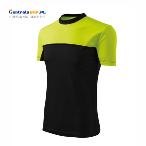 Koszulka bawełniana t-shirt dwukolorowy unisex 200g Colormix 109 Adler Malfini limetka seledynowy-czarny