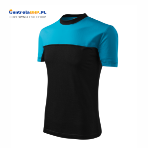 Koszulka bawełniana t-shirt dwukolorowy unisex 200g Colormix 109 Adler Malfini turkusowy-czarny