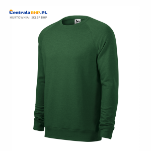 Bluza raglan męska robocza ochronna reklamowa MERGER 415 Malfini Adler butelkowa zieleń melanż