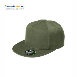 Czapka z daszkiem z regulacją unisex RAP 5P 301 prosty daszek Adler Malfini khaki