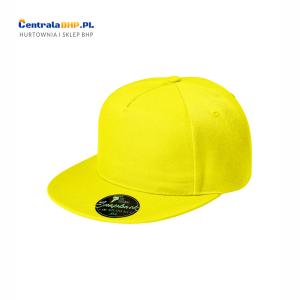 Czapka z daszkiem z regulacją unisex RAP 5P 301 prosty daszek Adler Malfini cytrynowy